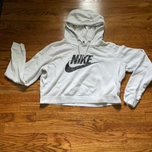 Nike white cropped hoodie
